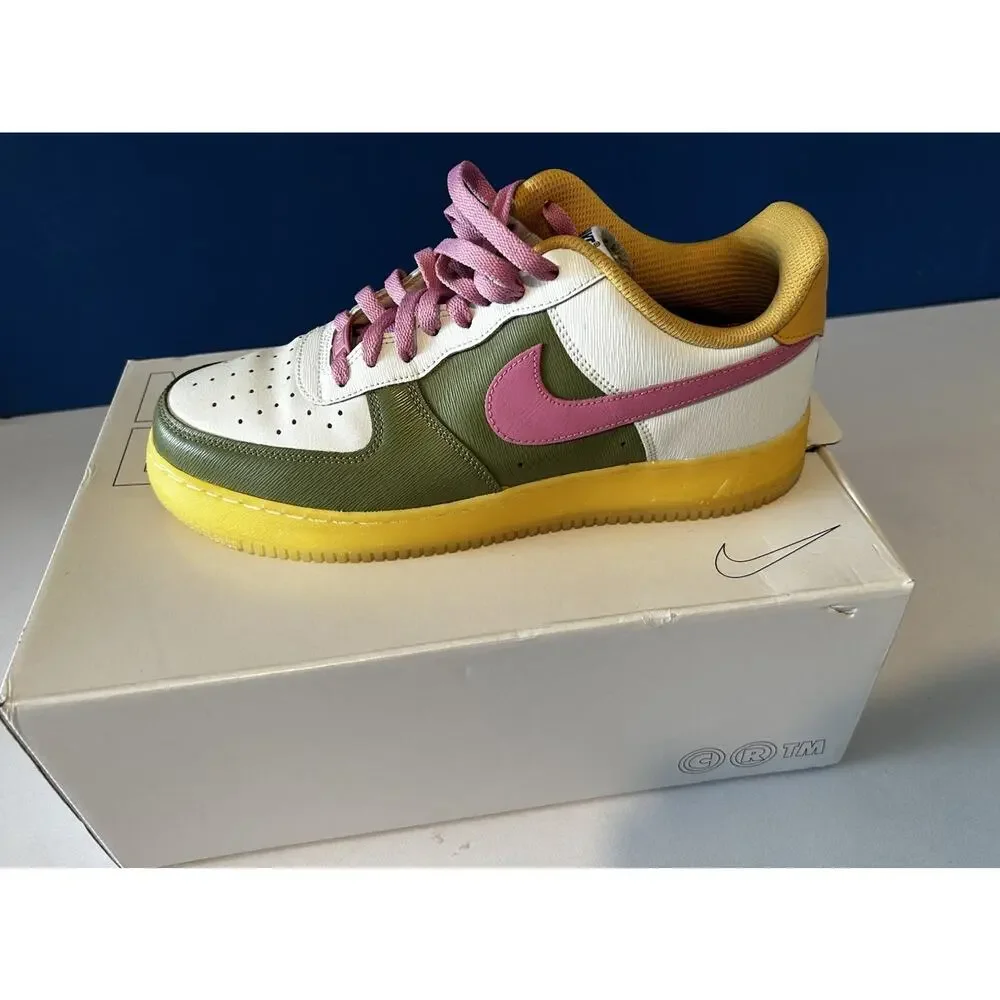Nike By You Air Force 1 Low Custom Olive Pink Yellow Men’s Size 11 CT7875-994